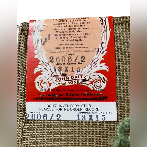 Butterfly Flowers PreWorked VTG NOS Dritz 2606/2 Needlepoint Madeira 13x15 - Picture 5 of 5